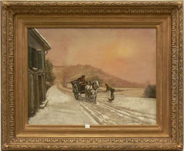 La Charrette Oil Painting by Theodore Levigne