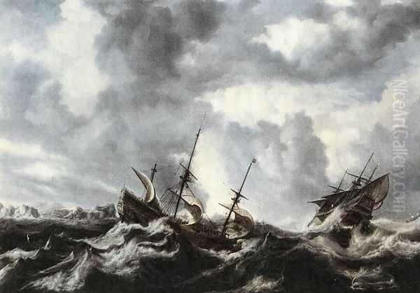 Storm on the Sea 1632 Oil Painting by Bonaventura, the Elder Peeters