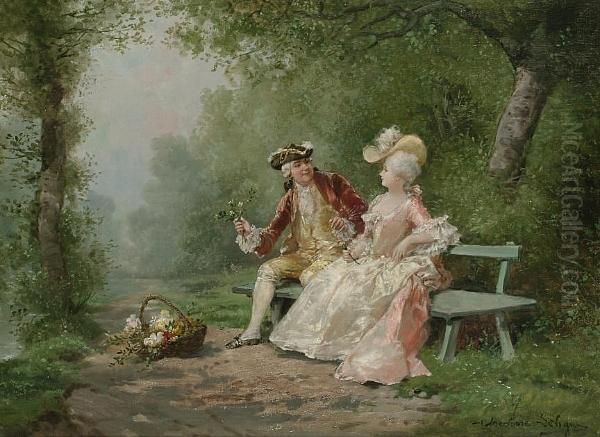 The Courtship Oil Painting by Theodore Levigne