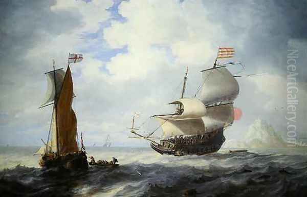 A Marine Oil Painting by Bonaventura, the Elder Peeters