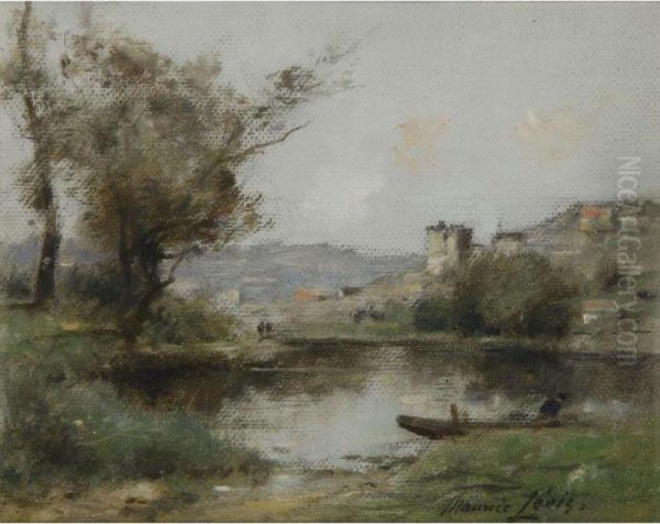 Landscape Of Riverside Oil Painting by Maurice Levis