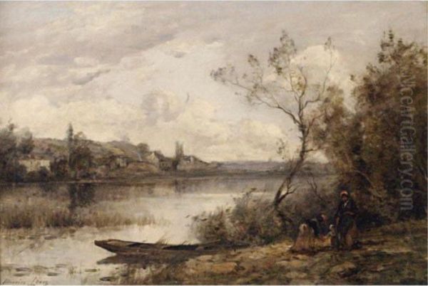 On The Riverbank Oil Painting by Maurice Levis