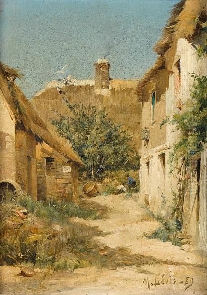 Village Scene Oil Painting by Maurice Levis