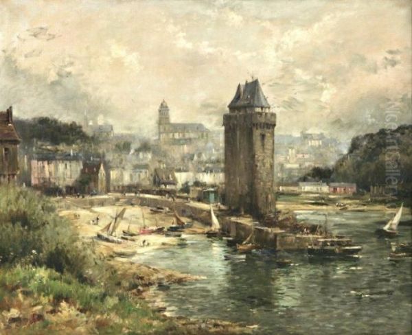 Le Port De Saint Servan Au Matin Oil Painting by Maurice Levis