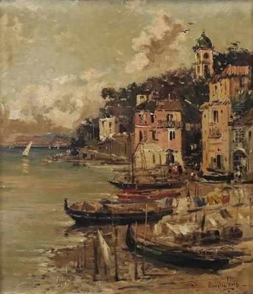 Marine A Sorrente Oil Painting by Maurice Levis