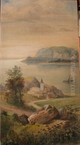 Au Bord Du Rhin Oil Painting by Maurice Levis