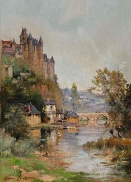 Le Chateau D'uzerche En Correze Oil Painting by Maurice Levis