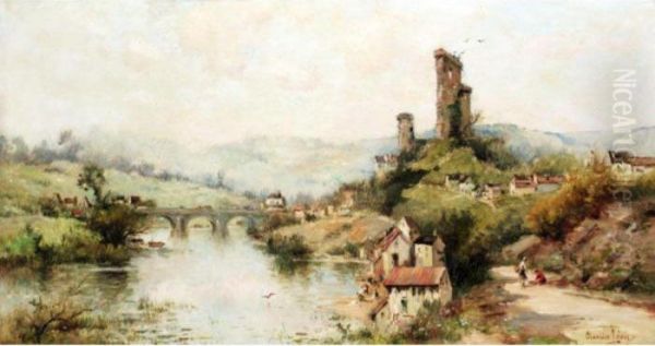 A Ruin In A Landscape Oil Painting by Maurice Levis