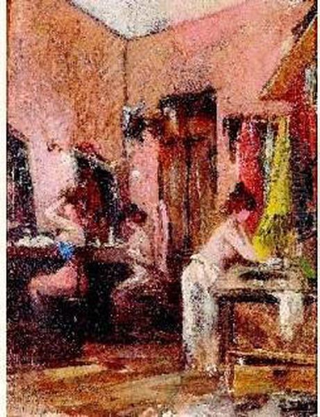 Danseuses Dans Les Loges De L'olympia Oil Painting by Maurice Levis