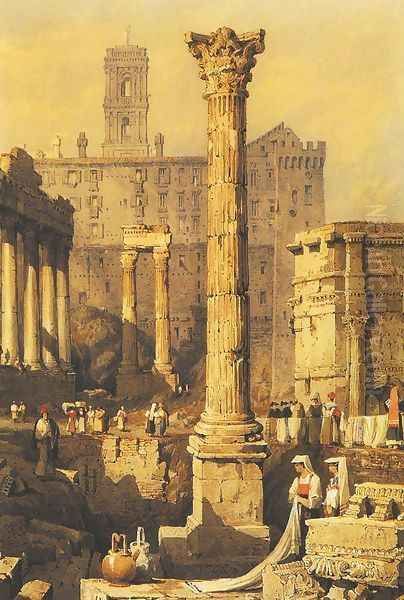 Rome. The Forum Oil Painting by Samuel Prout