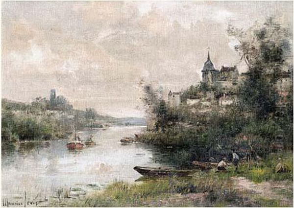 Les Bords De L'oust (morbilhan) Oil Painting by Maurice Levis