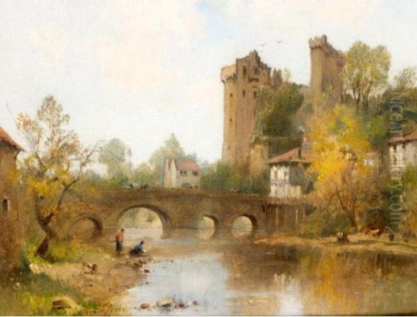 Le Chateau De Clisson Oil Painting by Maurice Levis