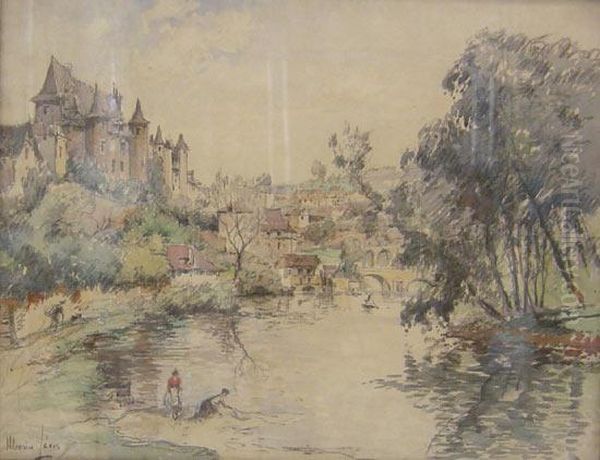 Lavandiere Au Pied Du Chateau Oil Painting by Maurice Levis