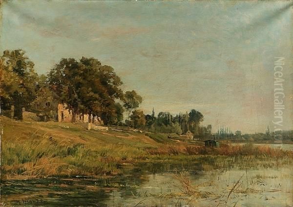 On The Banks Of The River Oil Painting by Maurice Levis