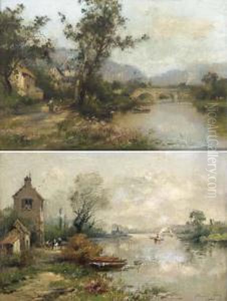 Saint Leonard; La Seine A La Frette Oil Painting by Maurice Levis