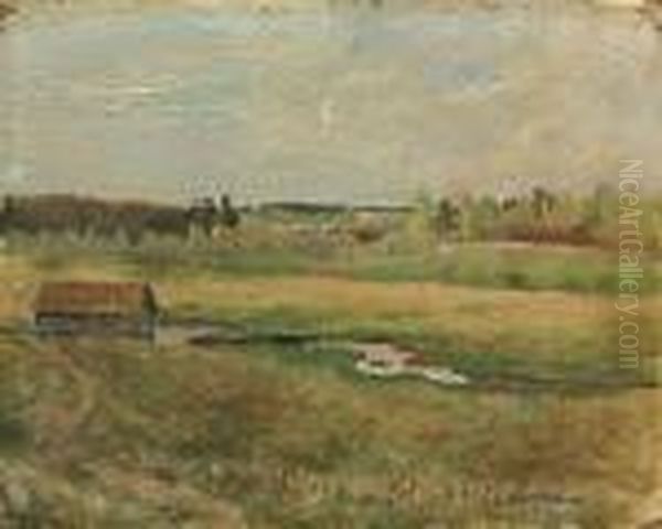 Etude Of Russian Landscape In Early Spring Oil Painting by Isaak Ilyich Levitan