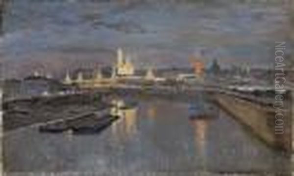 The Illumination Of The Moscow Kremlin Oil Painting by Isaak Ilyich Levitan