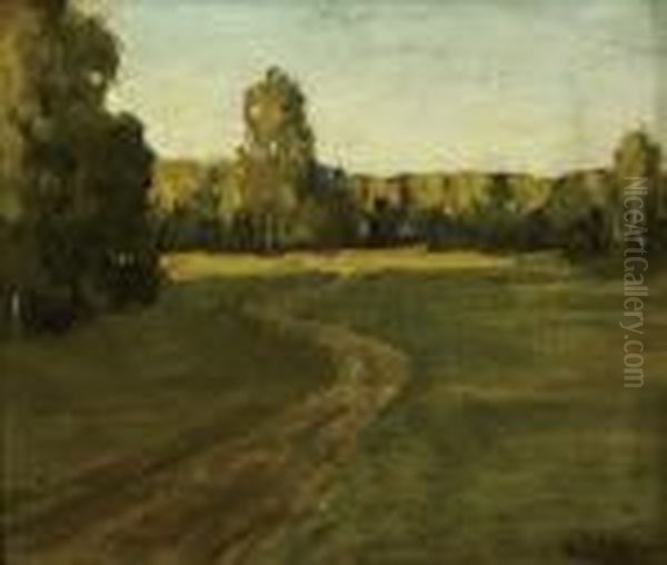 Road In A Wood Oil Painting by Isaak Ilyich Levitan