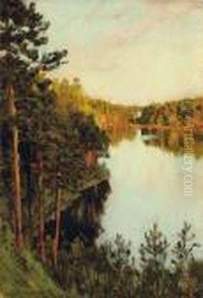 Lake In The Forest Oil Painting by Isaak Ilyich Levitan