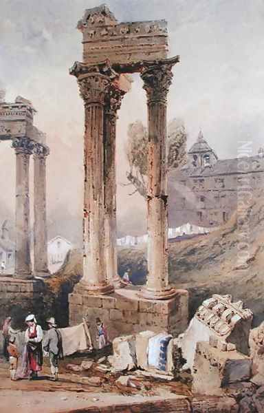 Temple of Vespasian Oil Painting by Samuel Prout