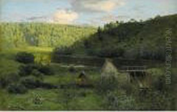 The Watermill, Sunset Oil Painting by Isaak Ilyich Levitan