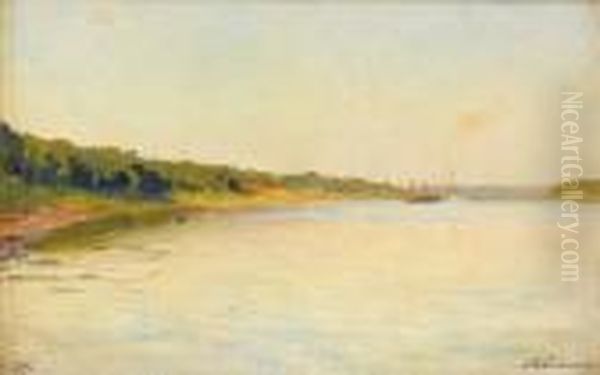 The Volga River Bank Oil Painting by Isaak Ilyich Levitan