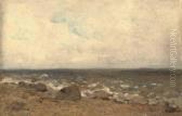 A Rocky Shore Oil Painting by Isaak Ilyich Levitan