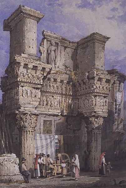 Forum of Nerva, Rome Oil Painting by Samuel Prout