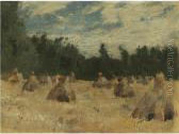 Haystacks Oil Painting by Isaak Ilyich Levitan