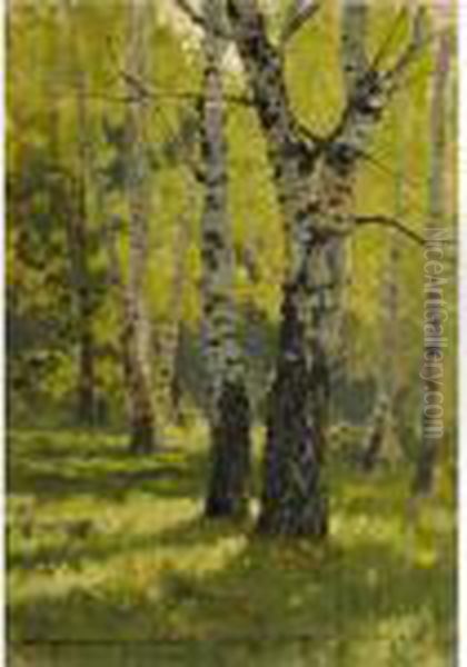 Birch Grove Oil Painting by Isaak Ilyich Levitan