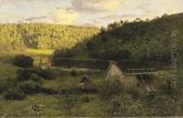 The Mill, The Sunset Oil Painting by Isaak Ilyich Levitan