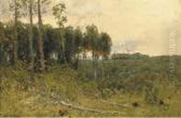 Wooded Landscape Oil Painting by Isaak Ilyich Levitan