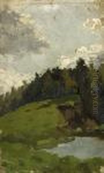 Hillside Topped By Forests Oil Painting by Isaak Ilyich Levitan