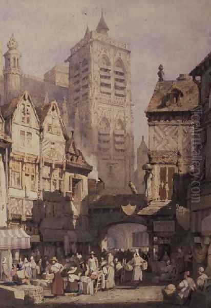 Abbeville Oil Painting by Samuel Prout