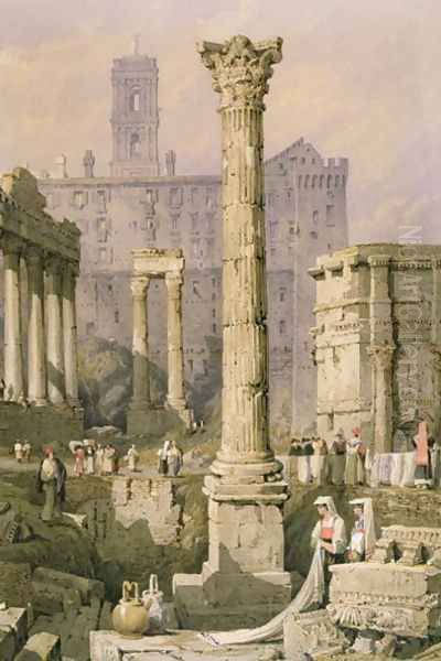 View of the Forum, Rome Oil Painting by Samuel Prout