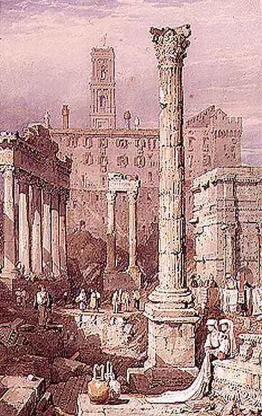 The Forum, Rome Oil Painting by Samuel Prout