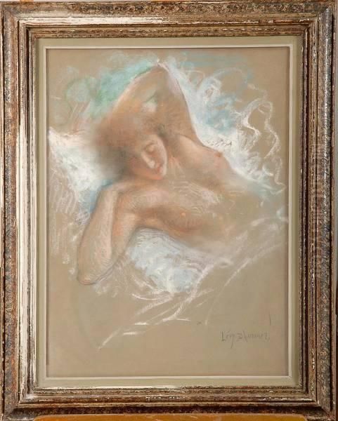 Femme Nue Endormie Oil Painting by Lucien Levy-Dhurmer