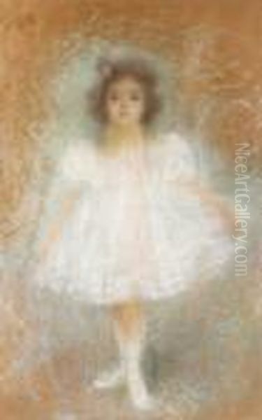 The Little Ballerina (miss Riosanu) Oil Painting by Lucien Levy-Dhurmer