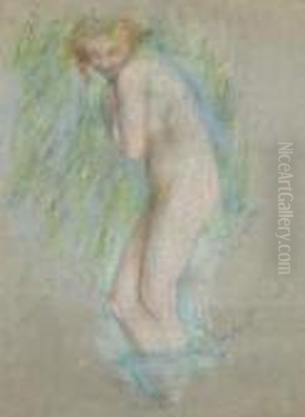 La Frileuse Oil Painting by Lucien Levy-Dhurmer