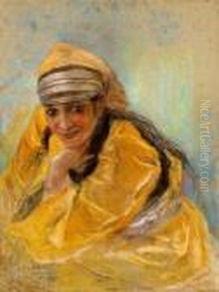 Jeune Femme Oil Painting by Lucien Levy-Dhurmer