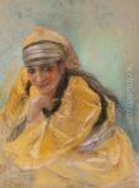 Jeune Fille De Marrakech Oil Painting by Lucien Levy-Dhurmer