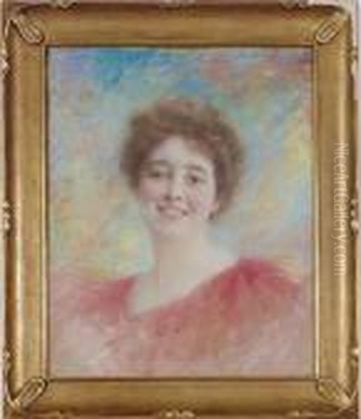 Portrait Of A Lady Oil Painting by Lucien Levy-Dhurmer