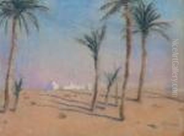 Un Fort Dans Le Desert Oil Painting by Lucien Levy-Dhurmer