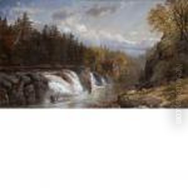 At The Falls Oil Painting by Edmund Darch Lewis