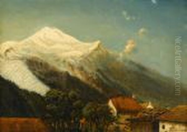 Mountain Landscape Oil Painting by Edmund Darch Lewis