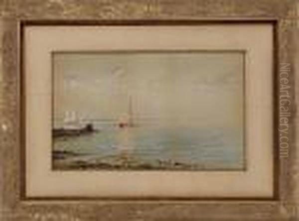 Marine Scene Oil Painting by Edmund Darch Lewis