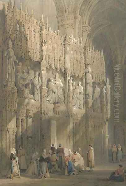 Inside Abbeville Cathedral Oil Painting by Samuel Prout