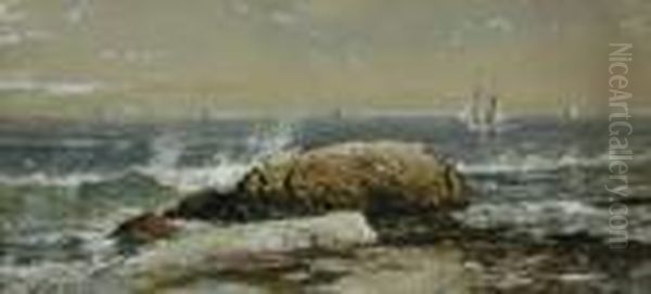 Rocky Coast, Newjersey Oil Painting by Edmund Darch Lewis