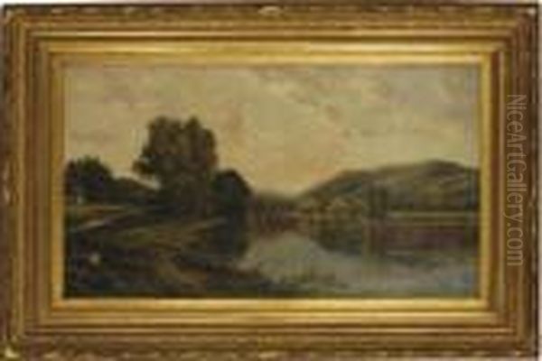 River Valley Expanse Oil Painting by Edmund Darch Lewis