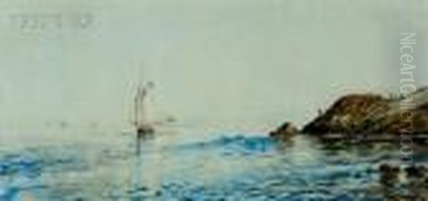 Sailboat Headed For Shore Oil Painting by Edmund Darch Lewis